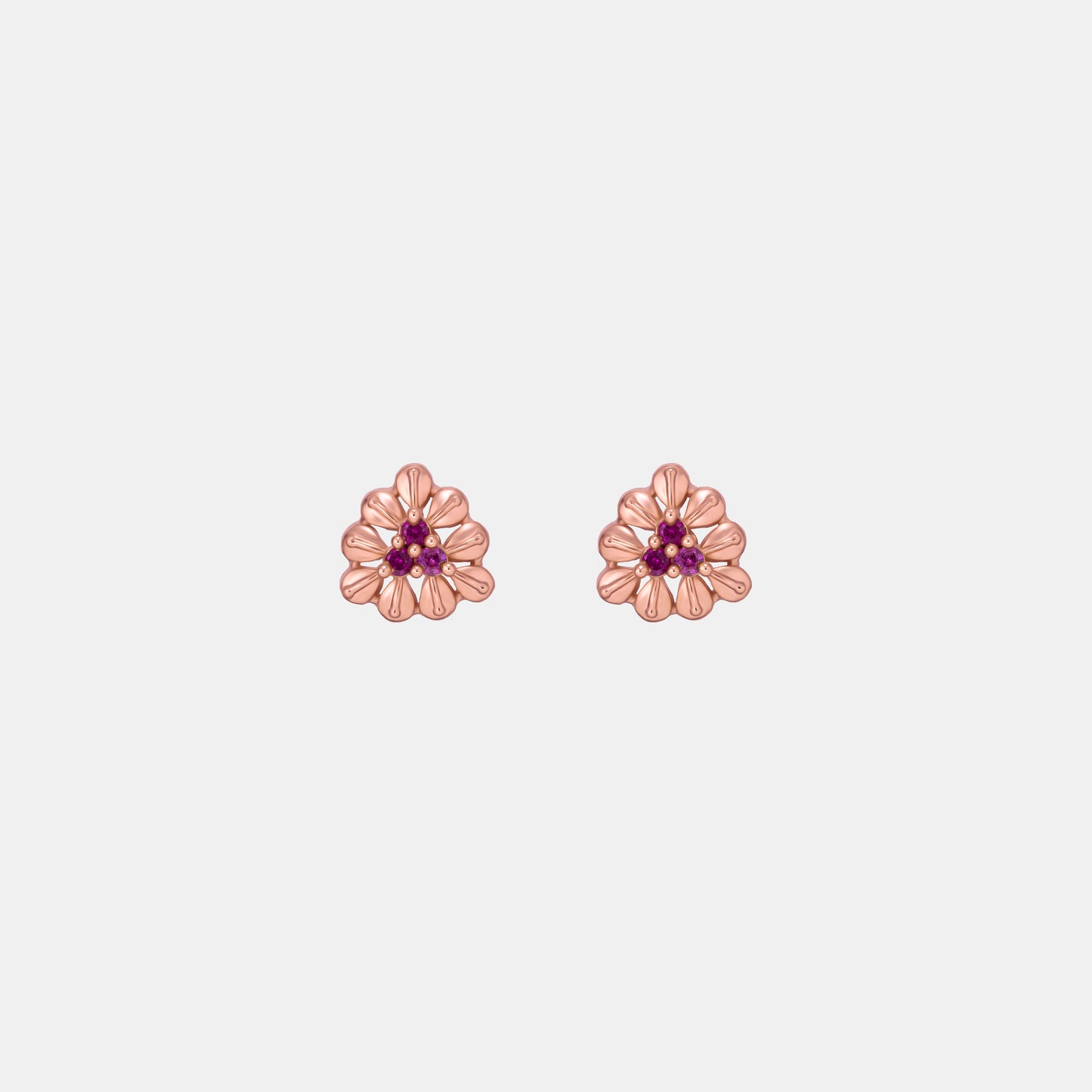 rose gold and flower earrings