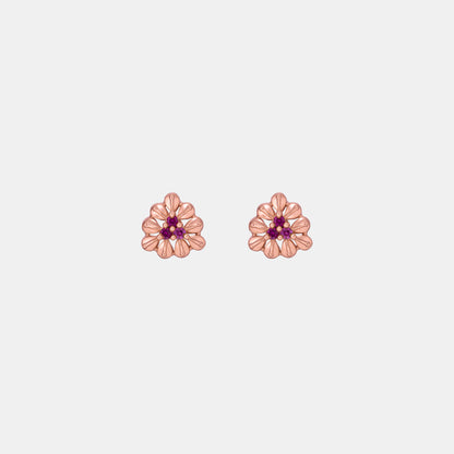 Rose Gold and Flower Earrings