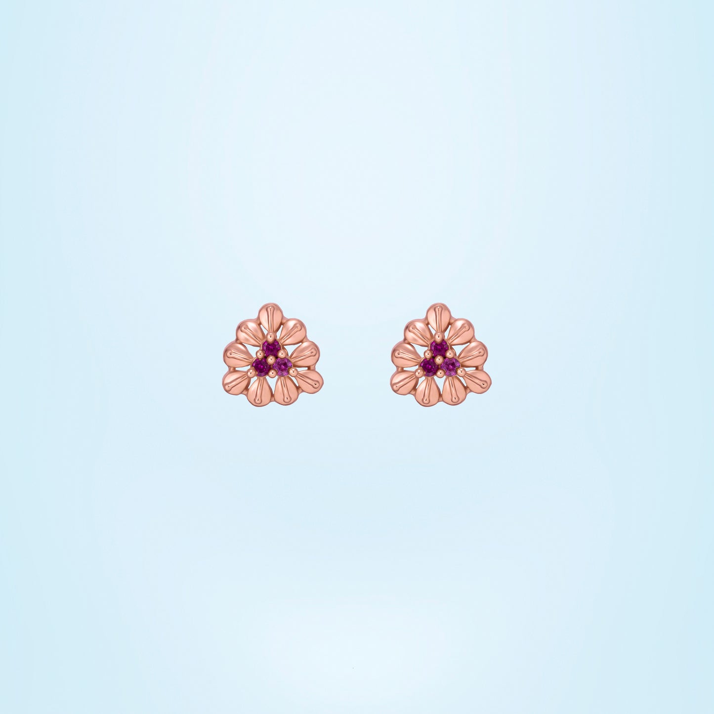 rose gold and flower earrings