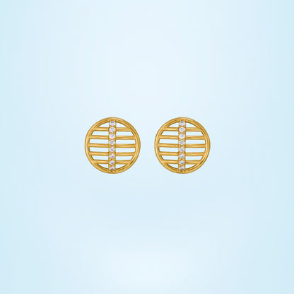 Pair of Golden Earrings with Diamonds