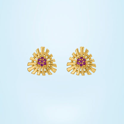 Pair of Golden Earrings with Stones