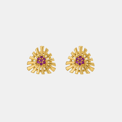 Pair of Golden Earrings with Stones