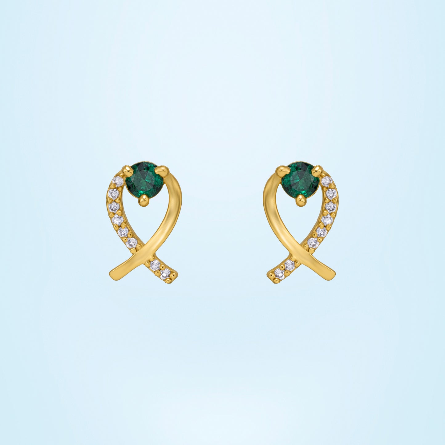 emerald infinity earrings