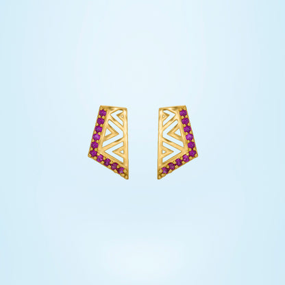 Pair of Golden Earrings with stones