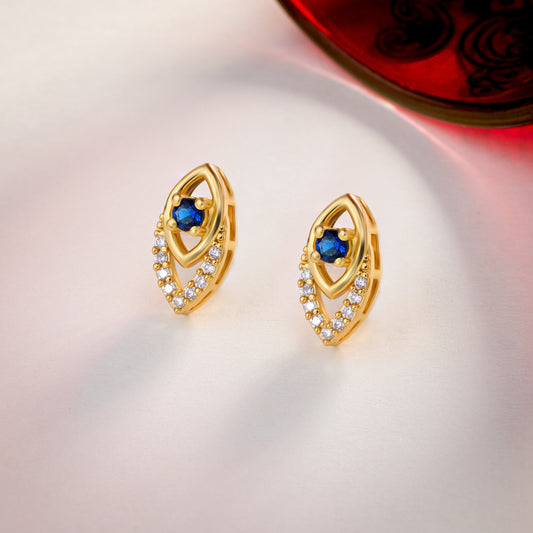 Pair of Golden Earrings with Diamonds