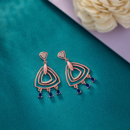 Rose Gold Earrings with Diamonds