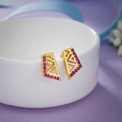 Pair of Golden Earrings with stones