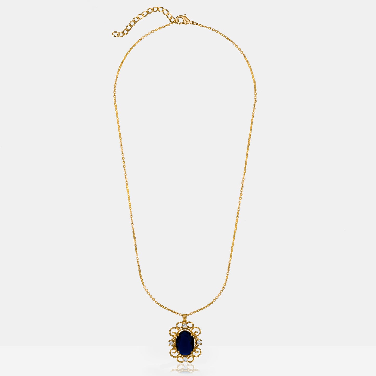 royal safire golden necklace