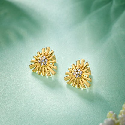 Pair of Golden Earrings with Stones