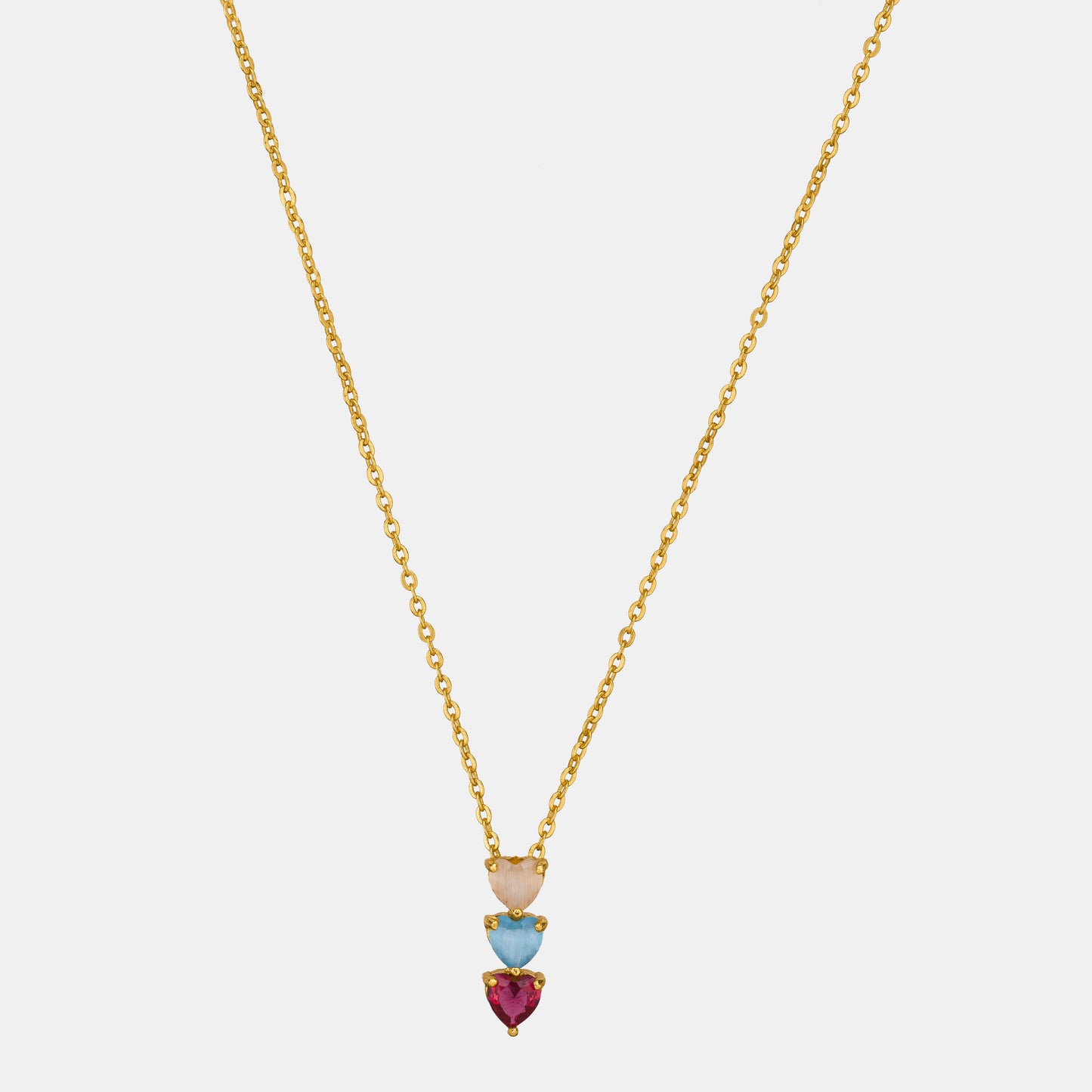 multi-color hanging heart necklace