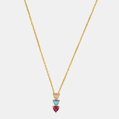 Multi-color Hanging Heart Necklace