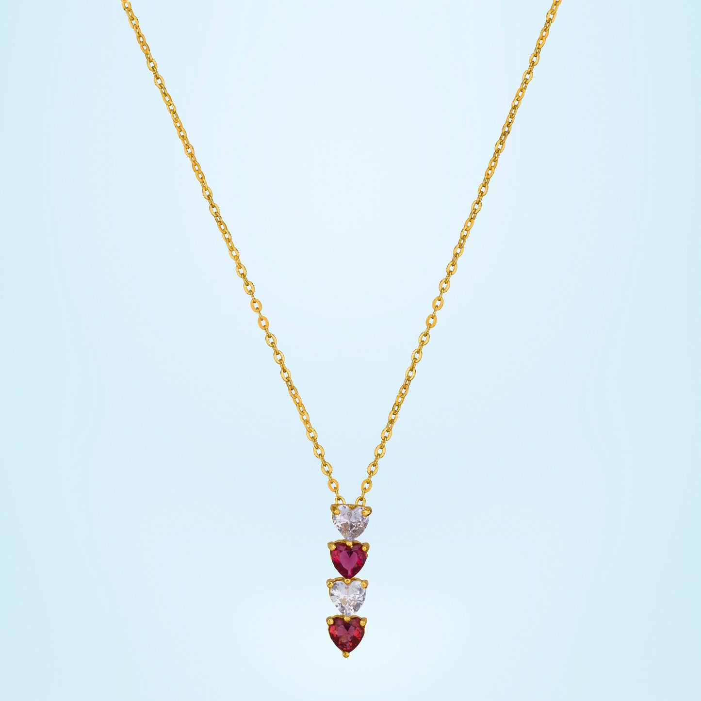 aurora red heart necklace