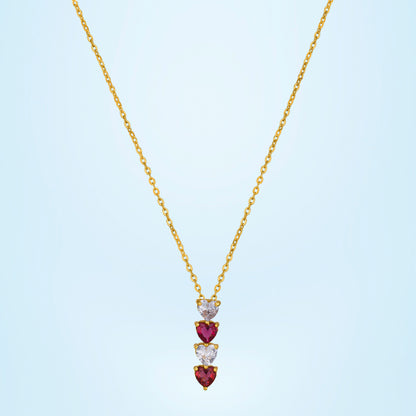 Aurora Red Heart Necklace