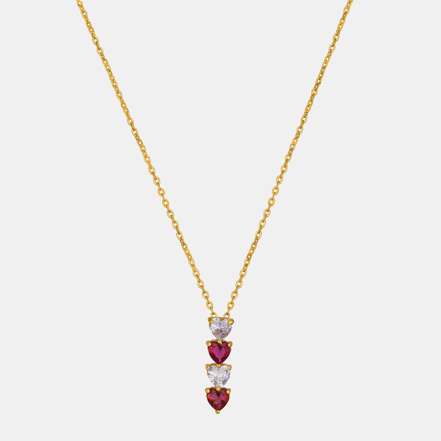 aurora red heart necklace