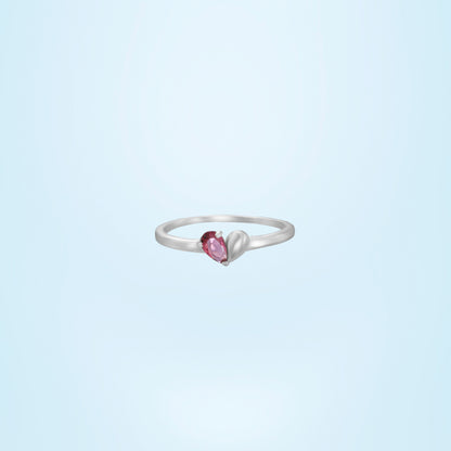 Silver Ring with a Ruby Stone