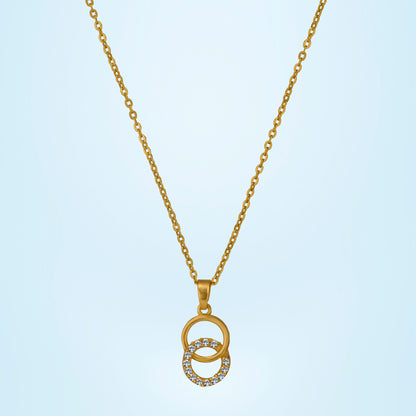 Golden necklace with a diamond pendant