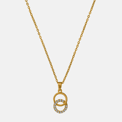 Golden necklace with a diamond pendant