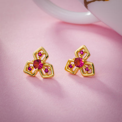 Golden Clover Stud Earrings