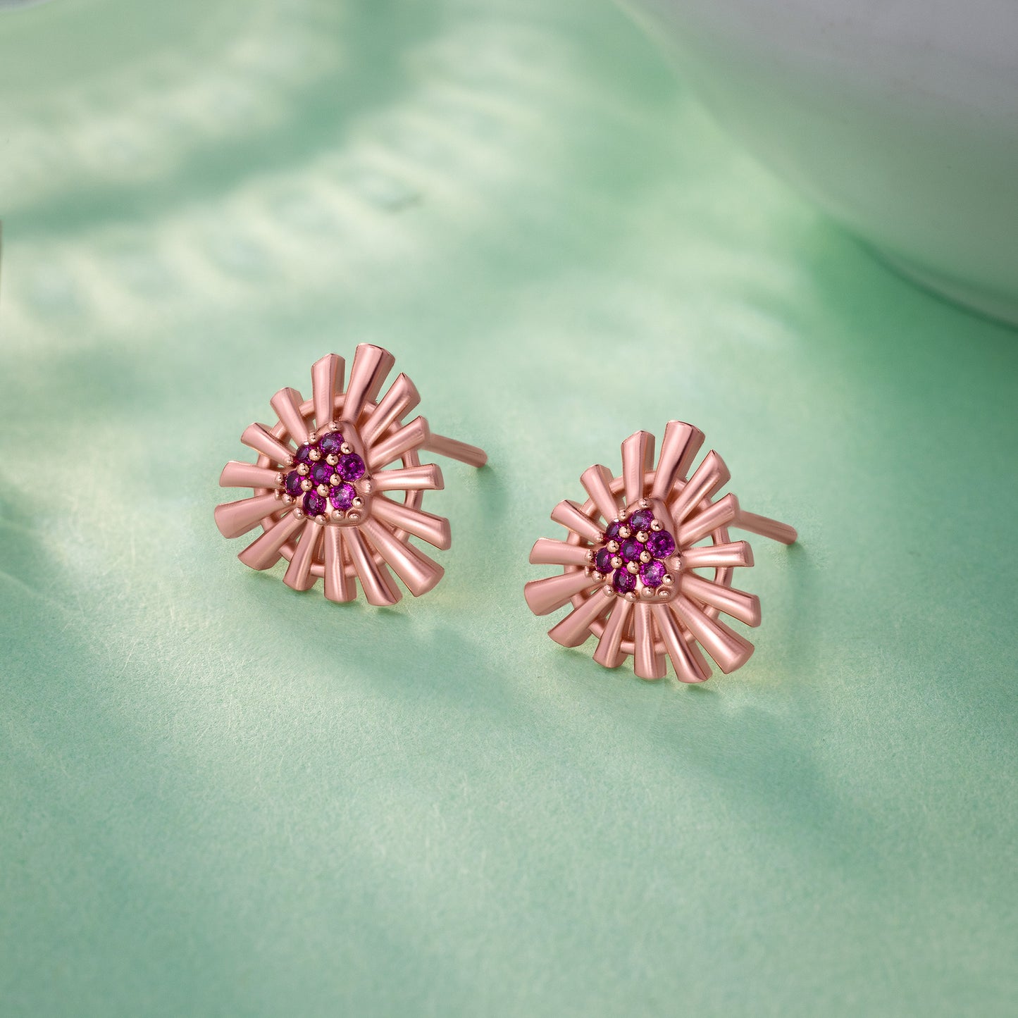 rose gold earrings with stones