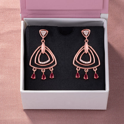 Rose Gold Earrings with Diamonds