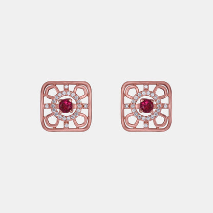 Ruby Earrings set in Rose Gold