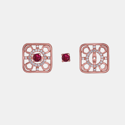 Ruby Earrings set in Rose Gold