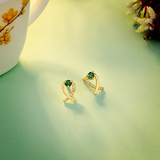 Green Emerald Infinity Earrings