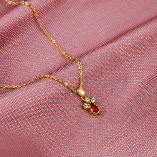 Red Emerald Teardrop Pendant