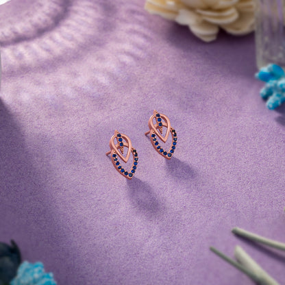 Rose Gold Pair of Sapphire Earrings