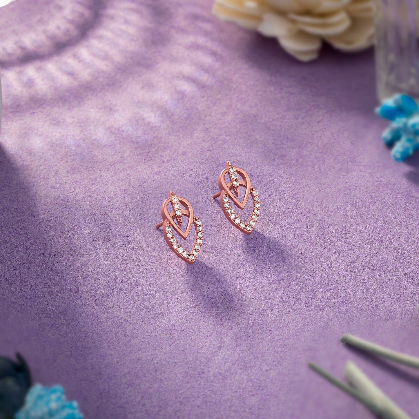 rose gold pair of sapphire earrings