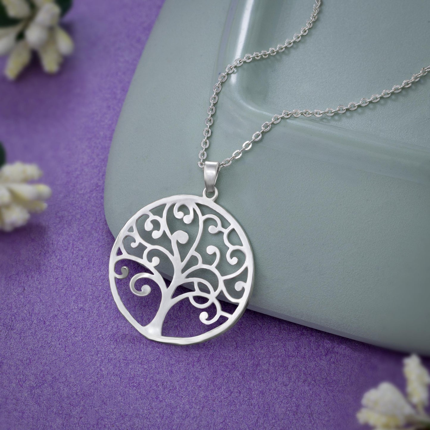 silver tree necklace