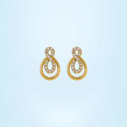 Pair of Golden Earrings with Diamonds