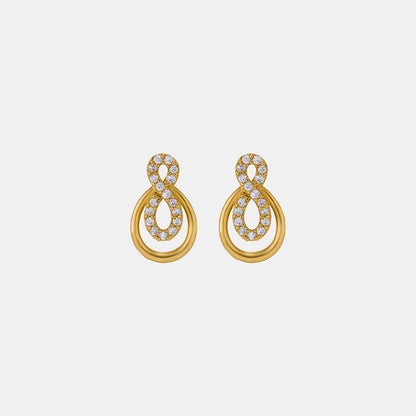 Pair of Golden Earrings with Diamonds