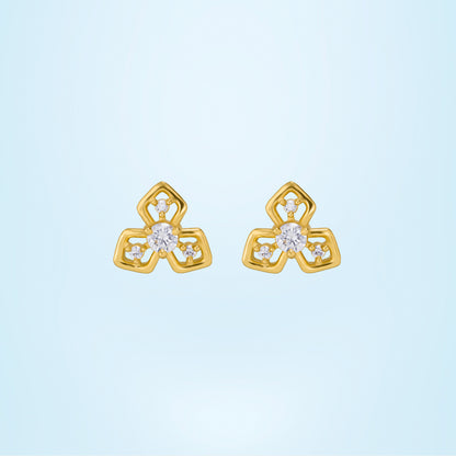 Golden Clover Stud Earrings