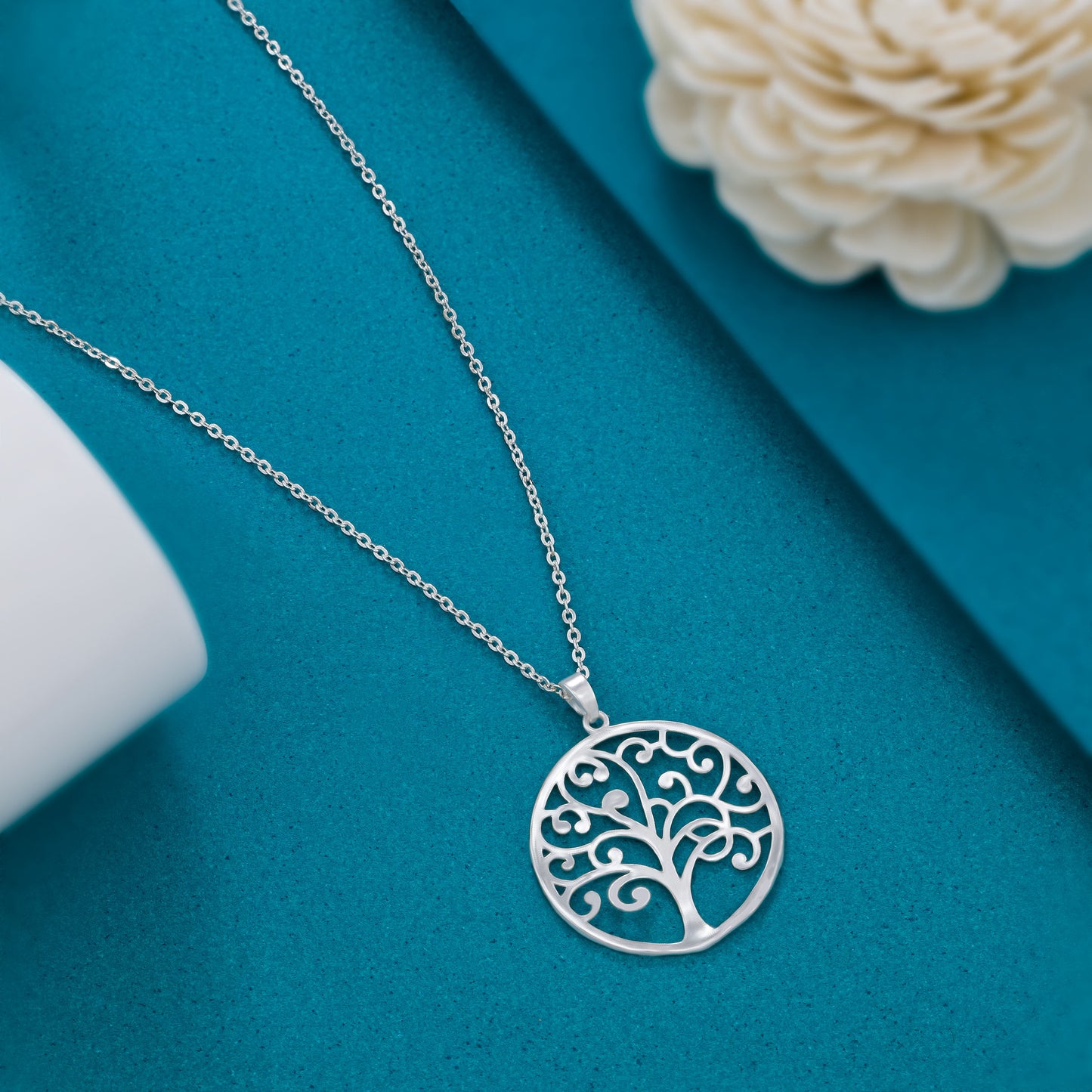 silver tree necklace