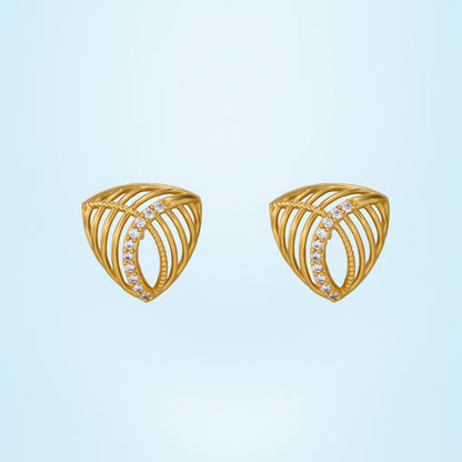 The Golden Earrings with Diamonds