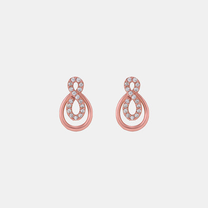 Pair of Rose Gold Earrings with Diamonds