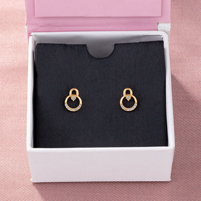 Pair of Golden Earrings with Diamonds