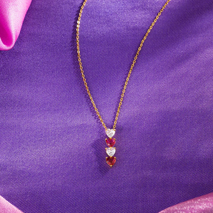 Aurora Red Heart Necklace