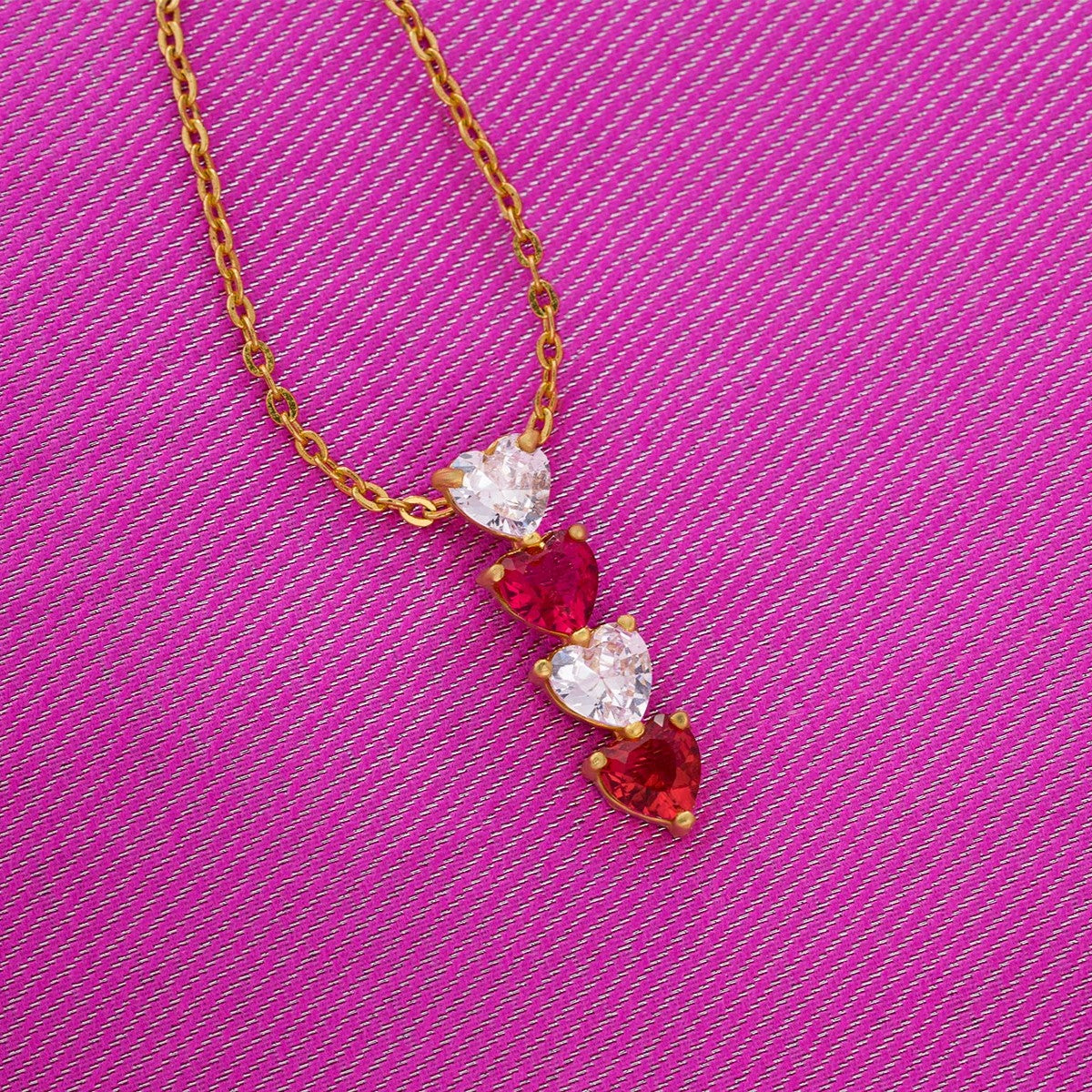 aurora red heart necklace