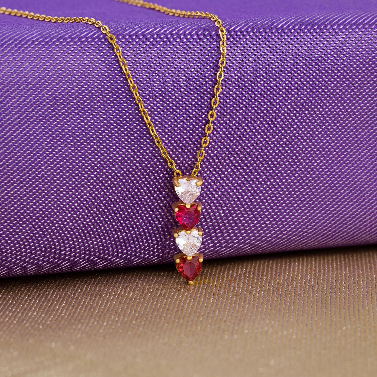 aurora red heart necklace