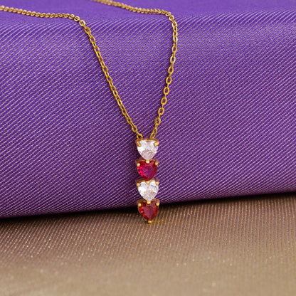 Aurora Red Heart Necklace