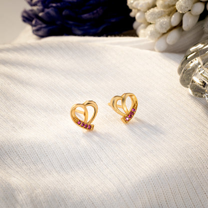 Pair of Golden Earrings with Sapphire Stones