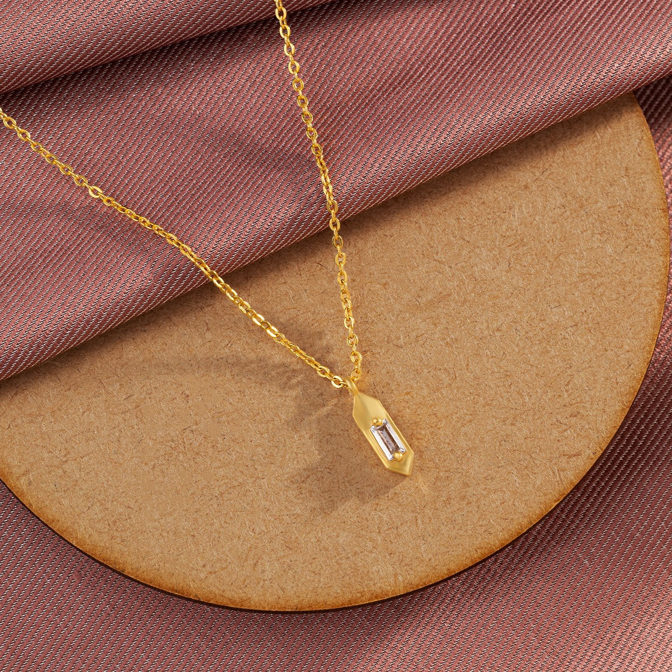 golden pencils stone necklace