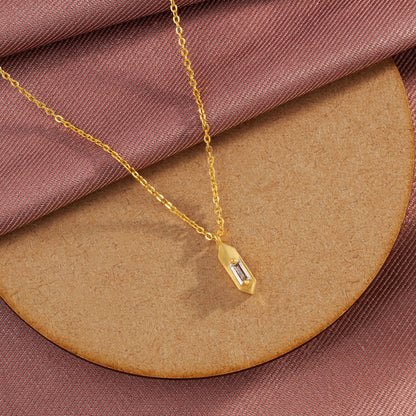 Golden Pencils Stone Necklace