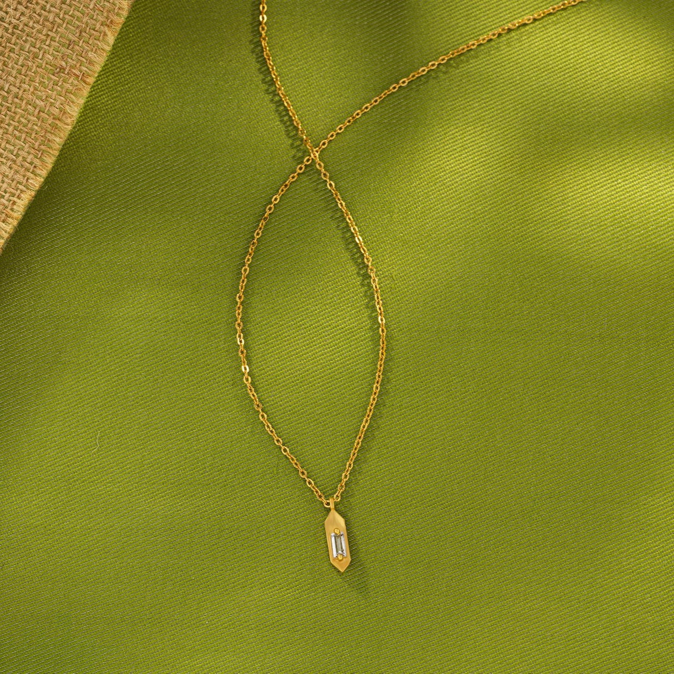 golden pencils stone necklace