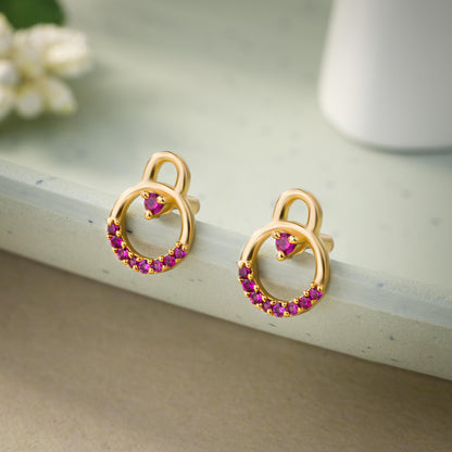 Pair of Golden Earrings with Diamonds