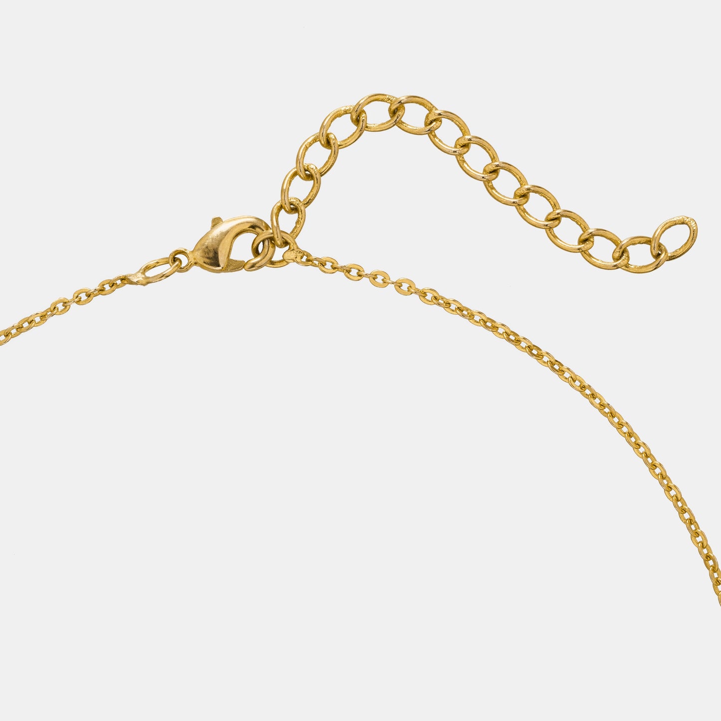 golden necklace with a stone swan