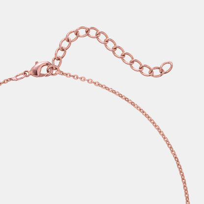 Rose Gold Necklace with a Pink Diamond Leaf Pendant