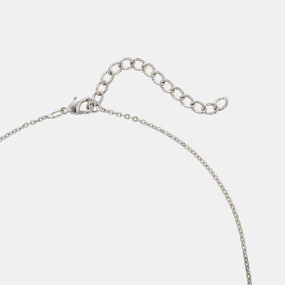 Silver Necklace with a Stone and a Chain